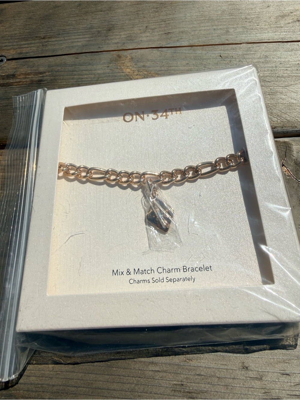 ON 34th Rose Gold Mix & Match Charm Bracelet - Chain Link